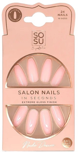 Zestaw sztucznych paznokci - Sosu by SJ Salon Nails In Seconds Nude Desire — Zdjęcie N1