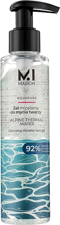 Micelarny żel oczyszczający z wodą termalną - Marion Aquapure Alpine Thermal Water Micellar Face Gel