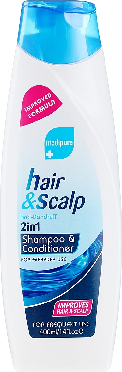 Przeciwłupiezowy szampon i odżywka 2 w 1 - Xpel Marketing Ltd Medipure Hair & Scalp Anti-Dandruff 2in1 Shampoo-Conditioner — Zdjęcie N1