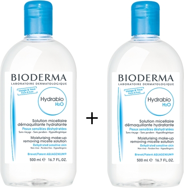 Zestaw do oczyszczania twarzy - Bioderma Hydrabio H2O Set (micel/sol 2 x 500 ml) — Zdjęcie N1