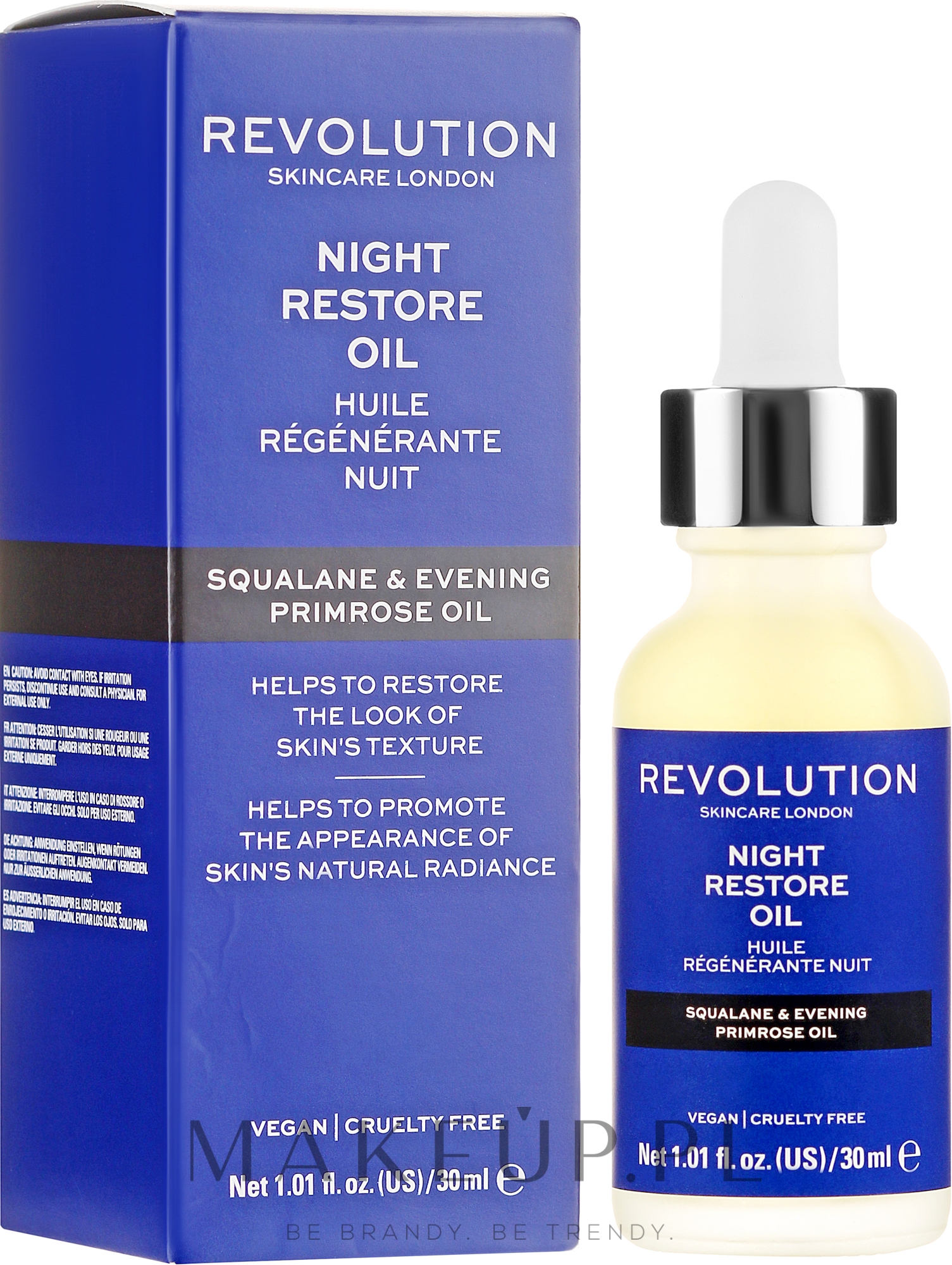 Olejek przywracający skórze blask na noc - Makeup Revolution Skincare Night Restore Oil — Zdjęcie 30 ml