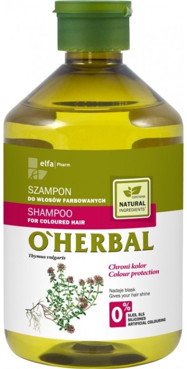 Szampon z ekstraktem z macierzanki tymianku do włosów farbowanych - O'Herbal — Zdjęcie N1