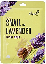 Kup Odżywcza maska w płachcie do twarzy z wyciągiem ze śluzu ślimaka i lawendą - Moods Snail Lavender Facial Mask