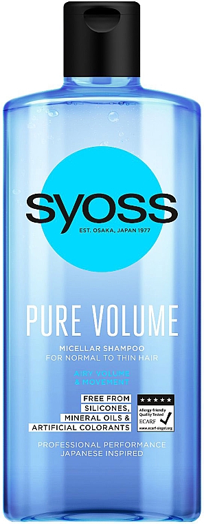 Szampon micelarny do włosów normalnych i cienkich - Syoss Pure Volume Micellar Shampoo