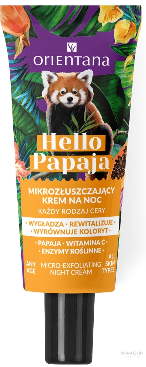 Mikrozłuszczający krem na noc z witaminą C i enzymami roślinnymi - Orientana Hello Papaja — Zdjęcie 40 ml