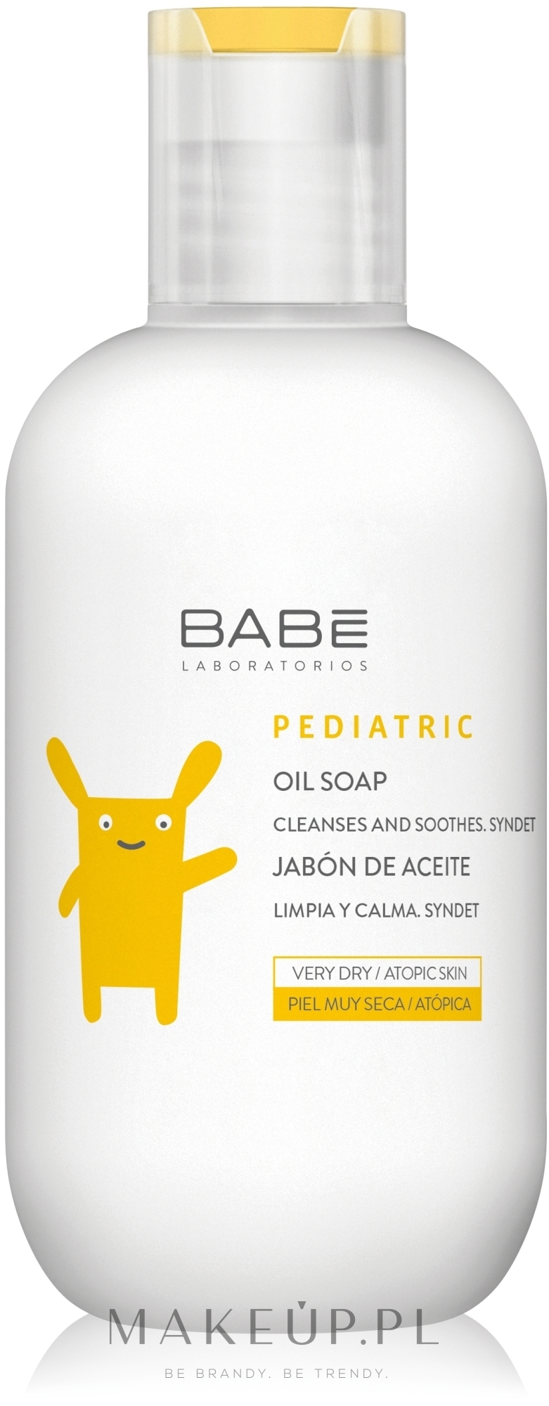 Mydło dla dzieci na bazie oleju z formułą bez wody i alkaliów do skóry suchej i atopowej - Babé Laboratorios Pediatric Oil Soap — Zdjęcie 200 ml