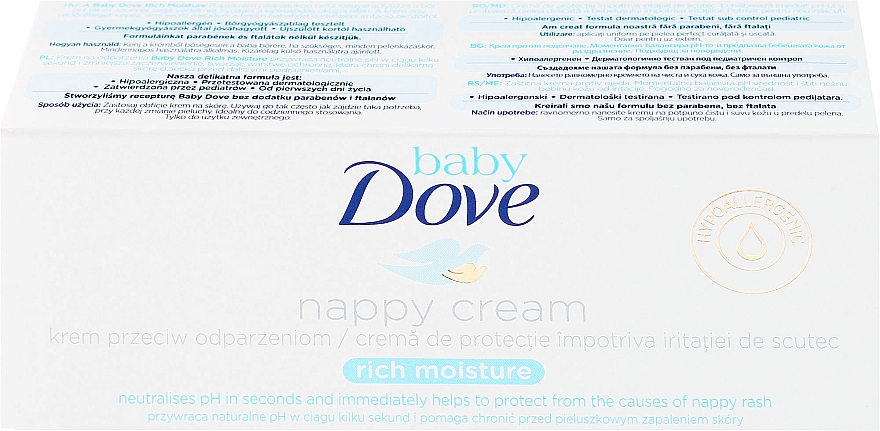 Silnie nawilżający krem pieluszkowy przeciw odparzeniom - Dove Baby Rich Moisture Nappy Cream — фото N1
