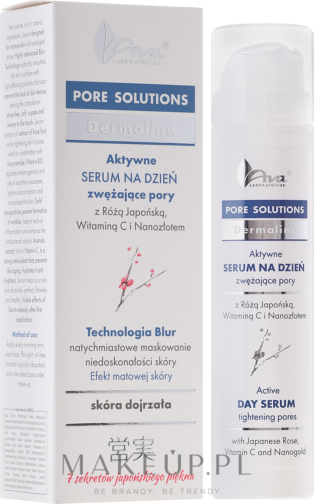 Aktywne serum na dzień zwężające pory do skóry dojrzałej - AVA Laboratorium Pore Solutions Dermoprogram — Zdjęcie 50 ml