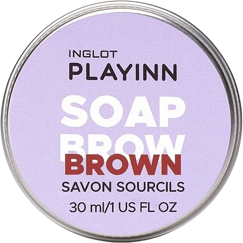 Mydło do brwi, brązowe - Inglot Playinn Soap Brow Brown — Zdjęcie N1