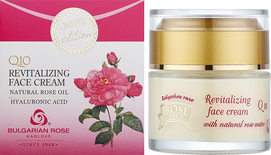 Rewitalizujący krem do twarzy - Bulgarian Rose Rose Diva Q10 Revitalizing Face Cream — Zdjęcie N2