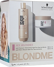 Kup Zestaw - Schwarzkopf Professional BlondMe All Blondes Light (h/shm/300ml + h/mask/200ml + box/1pc)