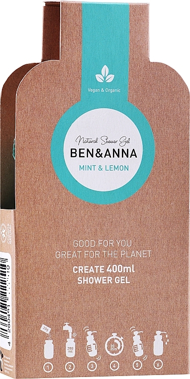 Zestaw miętowo-cytrynowy do ciała - Ben & Anna Mint&Lemon Shower Gel Flakes (sh/gel/2x20g) — Zdjęcie N1
