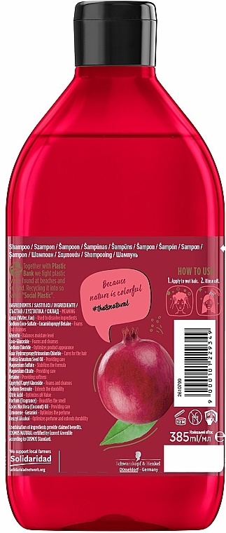 Szampon do włosów farbowanych z olejem z granatu - Nature Box Pomegranate Oil Shampoo — Zdjęcie N3