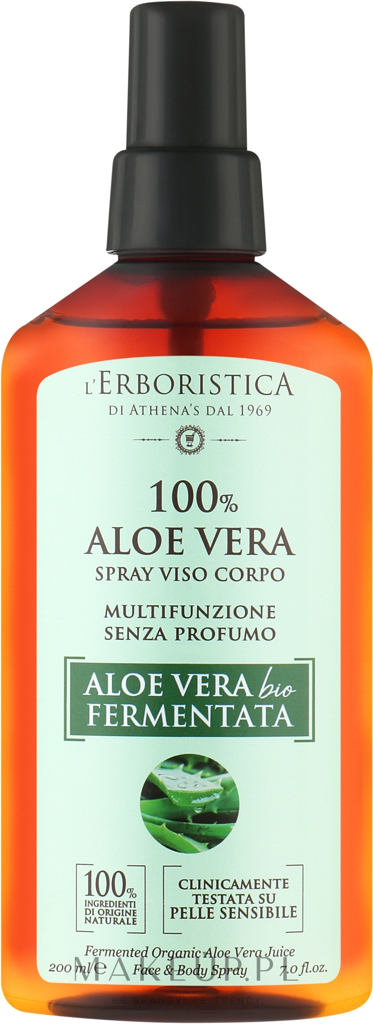 Spray do twarzy i ciała z aloesem - Athena's Erboristica Aloe Vera Face & Body Spray — Zdjęcie 200 ml