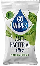 Kup Chusteczki nawilżane z ekstraktem z babki lancetowatej, 15 szt. - Go Wipes Anti-Bacterial Effect Plantain Extract