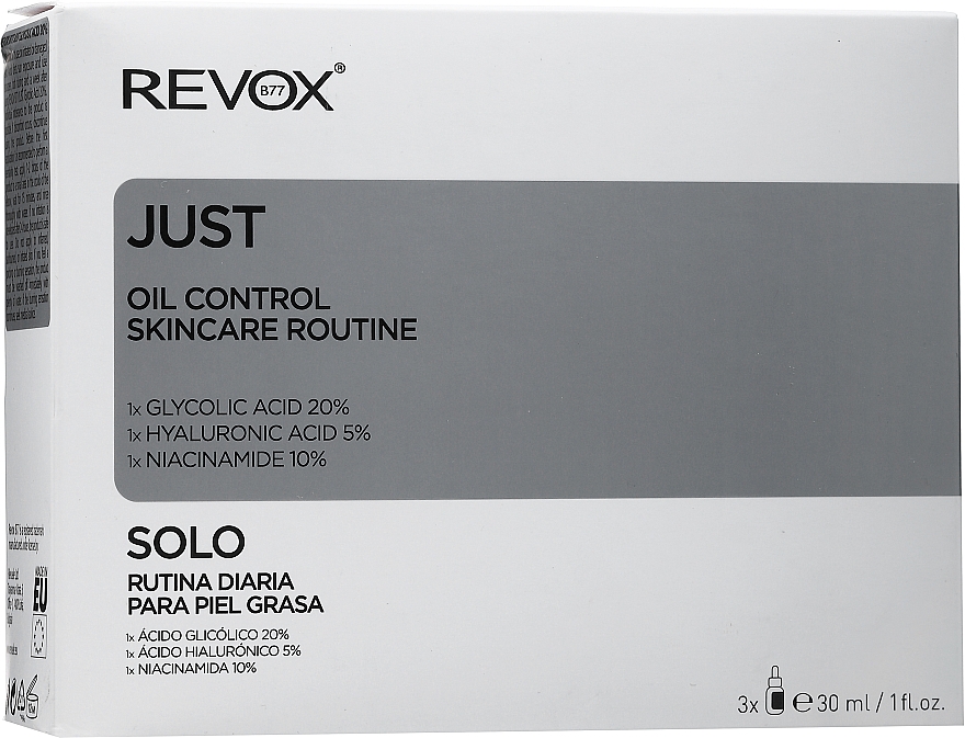 Zestaw - Revox Just Oil Control Skincare Routine (f/serum/3x30ml) — Zdjęcie N1