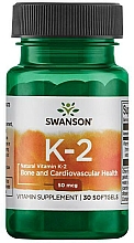 Witamina K-2 Suplement diety, 50mg - Swanson Vitamin K-2 — Zdjęcie N1