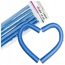 Kup Elastyczne wałki do włosów, długość 18 cm, d14 mm, niebieskie, 10 szt. - Xhair