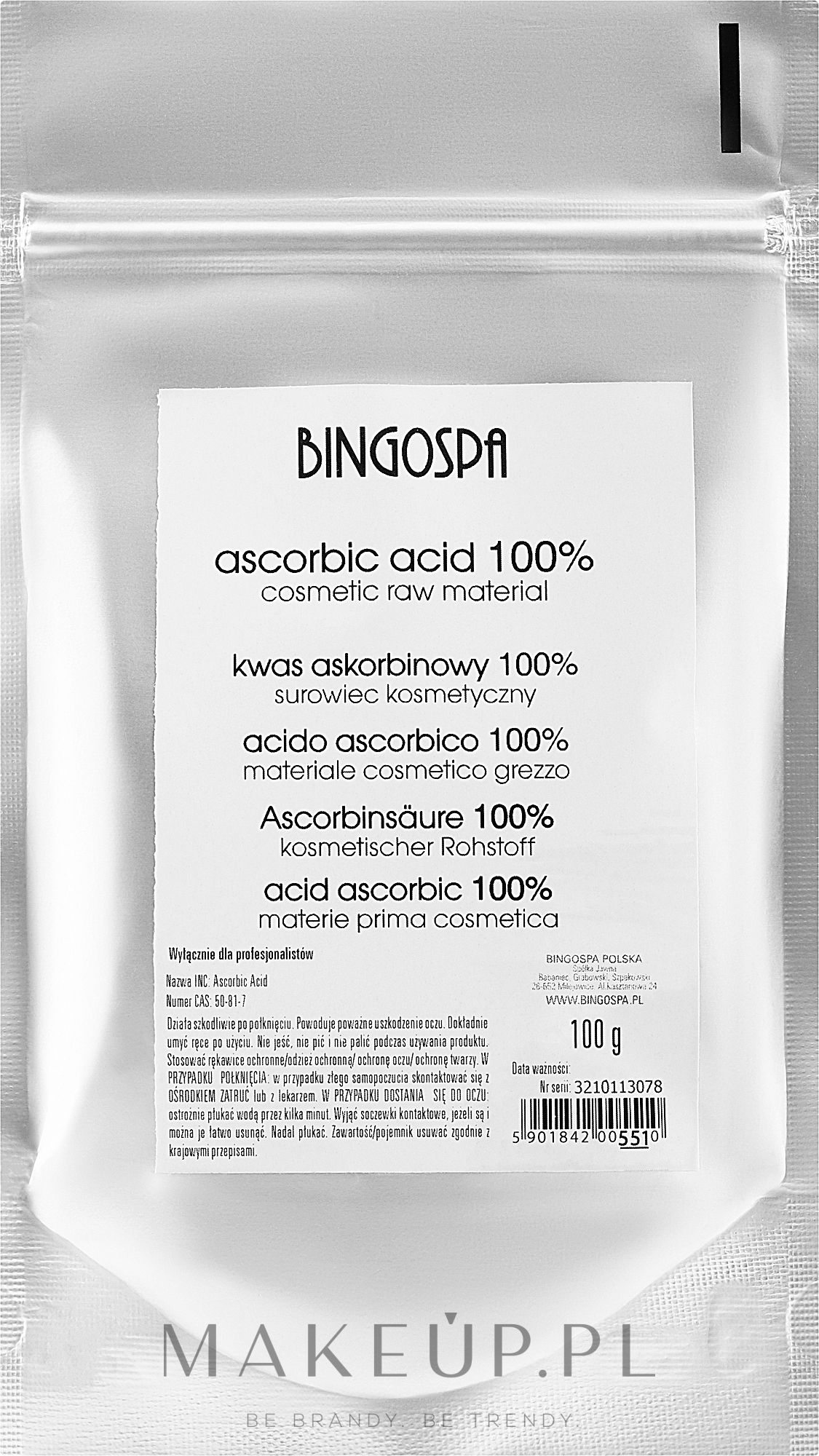 Kwas askorbinowy - BingoSpa Ascorbic Acid (Vitamin C) — Zdjęcie 100 g