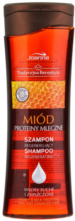 Regenerujący szampon do włosów suchych i zniszczonych Miód i proteiny mleczne - Joanna Tradycyjna receptura