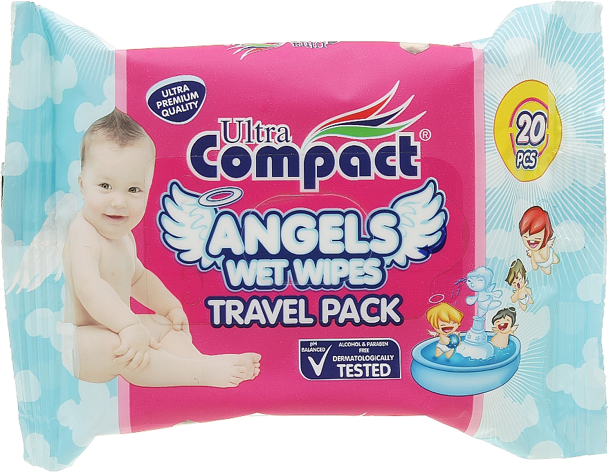 Chusteczki nawilżane dla niemowląt - Ultra Compact Angels Wet Wipes Travel Pack — Zdjęcie N1