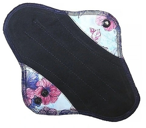 Wkładki higieniczne wielokrotnego użytku z czarnej bawełny w kwiaty - Soft Moon Ultra Comfort Mini — Zdjęcie N2