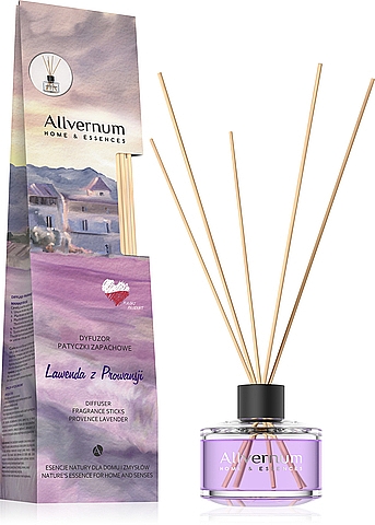 Dyfuzor zapachowy Lawenda z Prowansji z patyczkami - Allvernum Home&Essences Diffuser  — Zdjęcie N1