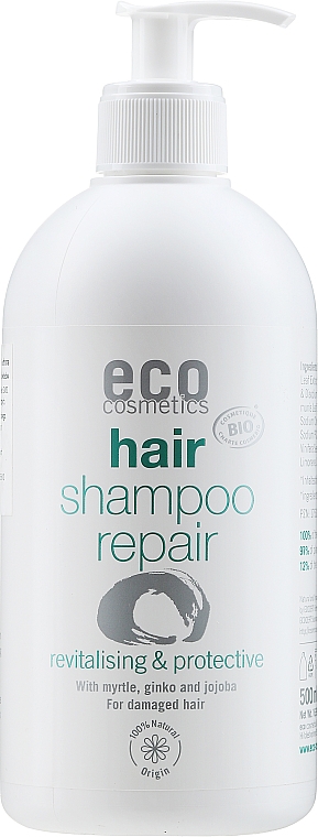 Regenerujący szampon do włosów z liściem mirtu, gingko i olejem jojoba - Eco Cosmetics Hair Shampoo Repair Revitalising & Protective — Zdjęcie N1