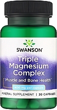 Suplement diety Kompleks magnezu, 400 mg, 30 kapsułek - Swanson Triple Magnesium Complex — Zdjęcie N1