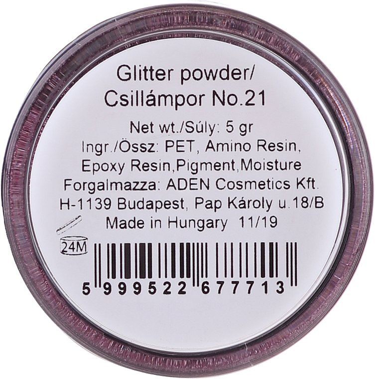 Sypki brokat do twarzy - Aden Cosmetics Glitter Powder — Zdjęcie N2
