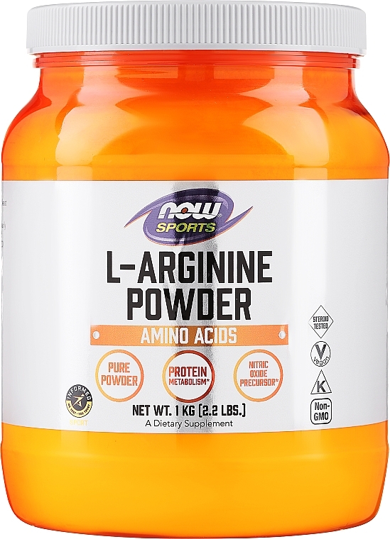 L-arginina w proszku - Now Foods L-Arginine Pure Powder — Zdjęcie N1