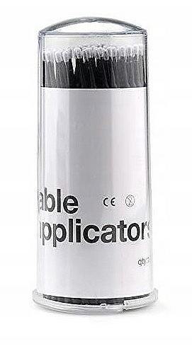 Mikroaplikatory do rzęs, czarne, 100 szt. - Lewer Micro Applicators — Zdjęcie N1