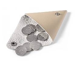 Portmonetka na drobne, beżowa Triangle - MAKEUP Triangle Coin-Purse Pu Leather Beige — Zdjęcie N2