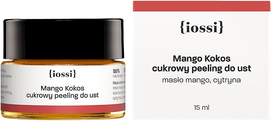 Delikatny cukrowy peeling do ust Mango i kokos - Iossi — Zdjęcie N2