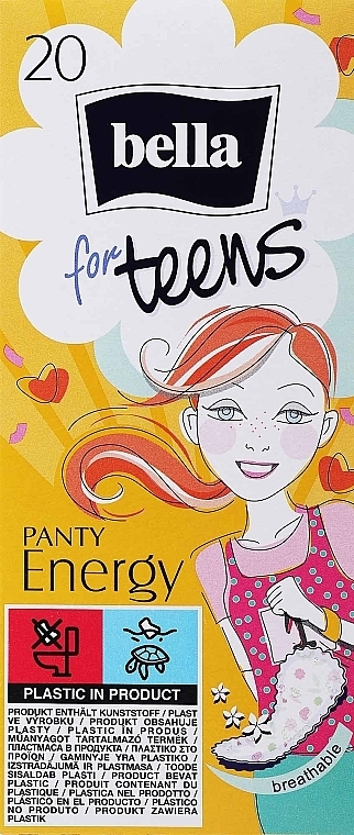 Wkładki higieniczne, 20 szt. - Bella Panty For Teens Energy
