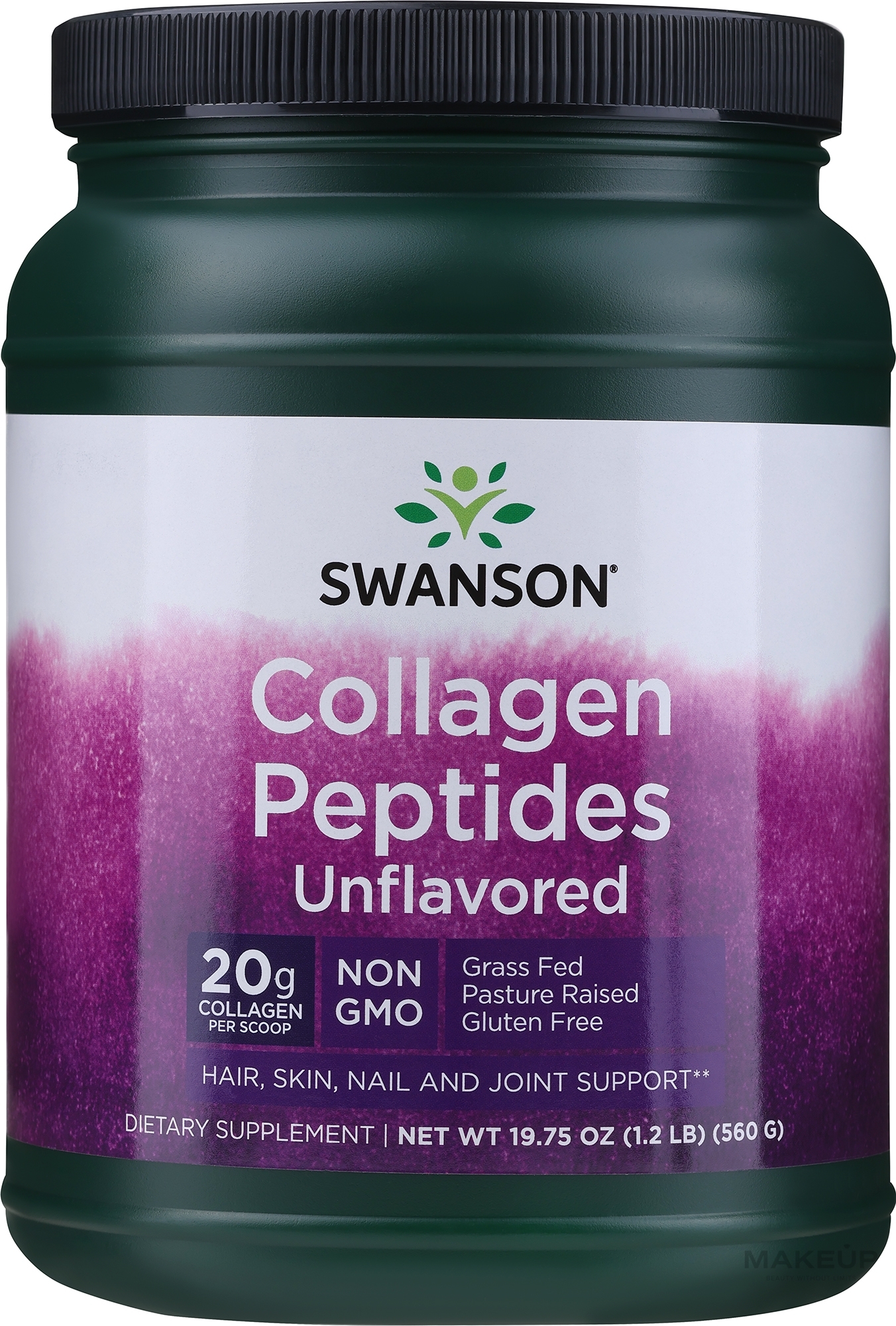 Suplement diety Peptydy kolagenowe - Swanson Collagen Peptides Unflavored — Zdjęcie 560 g