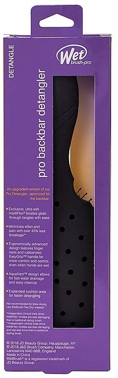Szczotka do włosów z separatorem pasm, czarna - Wet Brush Backbar Detangler Black — Zdjęcie N4
