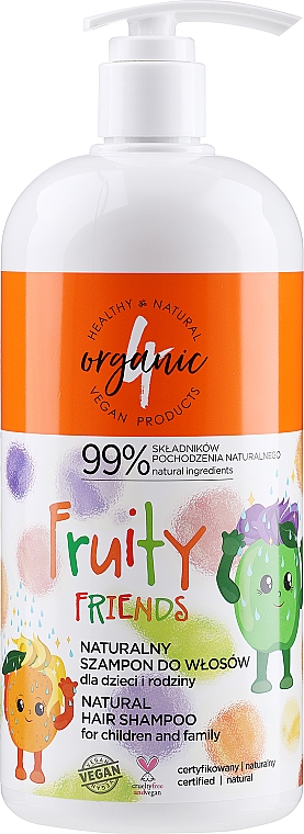 Owocowy szampon dla dzieci i rodziny - 4Organic Fruity Shampoo For Children And Family — Zdjęcie N1