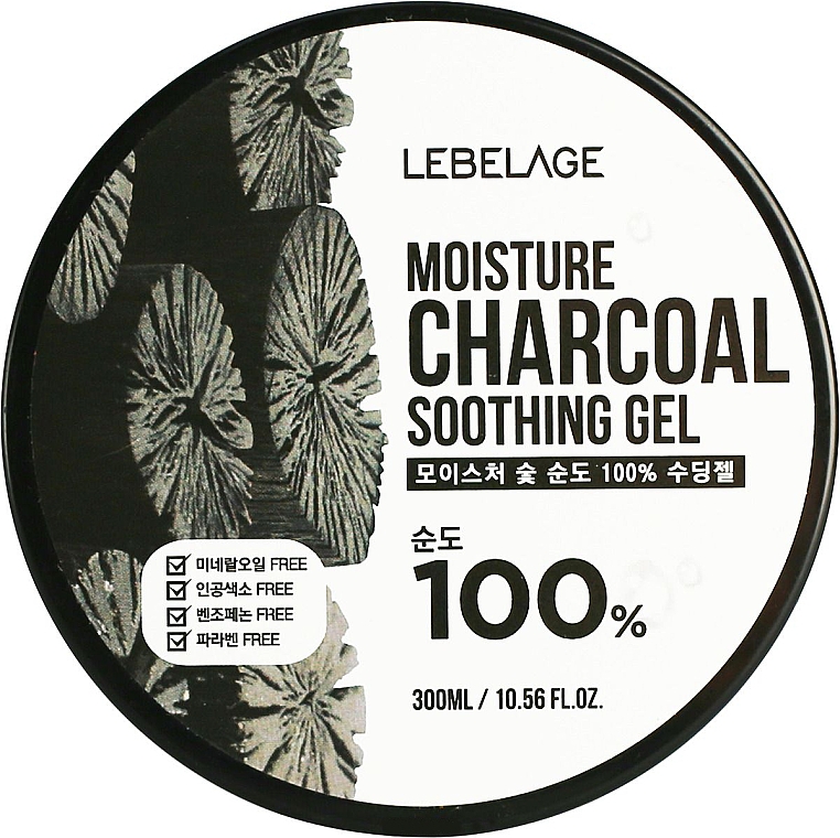 Żel nawilżający z węglem drzewnym - Lebelage Moisture Charcoal 100% Soothing Gel — Zdjęcie N1