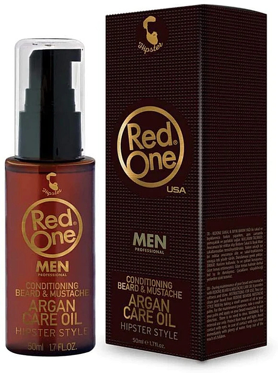 Odżywczy olejek arganowy do brody - Red One Conditioning Beard & Mustache Argan Care Oil — Zdjęcie N1