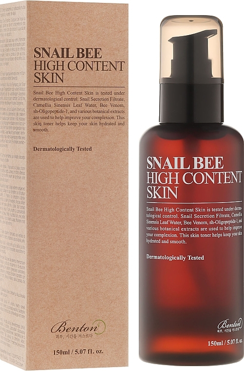 PRZECENA! Tonik do twarzy z wysoką zawartością śluzu ślimaka - Benton Snail Bee High Content Skin * — Zdjęcie N2