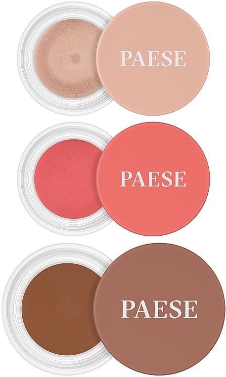 Zestaw - Paese Kiss My Cheeks (Warm) (blush/ 4g + bronzer/12g + highlighter/4g) — Zdjęcie N2