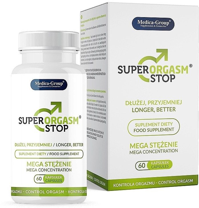 Suplement diety na opóźnienie przedwczesnego wytrysku - Medica-Group Super Orgasm Stop Diet Supplement — Zdjęcie N1