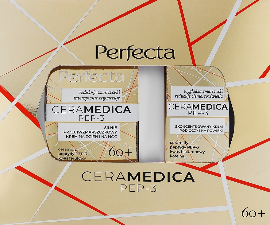 Zestaw - Perfecta Ceramedica Pep-3 (f/cr/50ml + eye/cr/15ml) — Zdjęcie N1