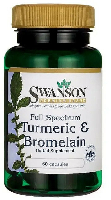 Suplement diety Kurkuma i Bromelaina - Swanson Full Spectrum Turmeric & Bromelain — Zdjęcie N1