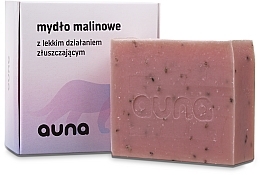 Złuszczające mydło malinowe w kostce - Auna Raspberry Soap — Zdjęcie N2