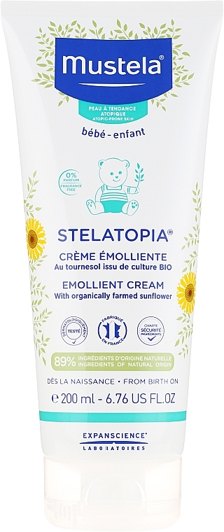 PRZECENA! Emolientowy krem dla dzieci do skóry suchej i z atopowym zapaleniem - Mustela Bébé Stelatopia Emollient Cream With Sunflower * — Zdjęcie N1