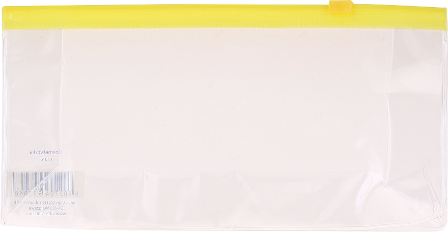 Kosmetyczka podróżna, 499306, przezroczysta z żółtym suwakiem - Inter-Vion — Zdjęcie N1