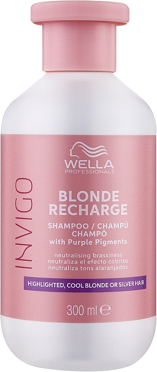Szampon odświeżający kolor włosów blond - Wella Professionals Invigo Blonde Recharge Color Refreshing Shampoo 