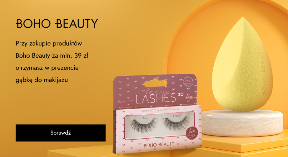 Przy zakupie produktów Boho Beauty za min. 39 zł otrzymasz w prezencie gąbkę do makijażu.